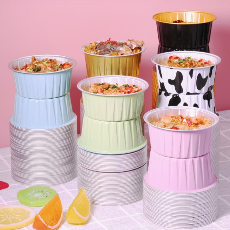 20 Set Aluminum Foil Cake Cups Mini Cake Pans Disposable Baking Mold For Mousse Pudding Portion Baking Tray