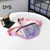 Transparent Waist Bag Waterproof Mini Fanny Pack Iridescent Belt Bag with Adjustable Strap for Women Men Travel Fitness Outdoor Use