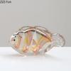 Painted Glass Fish Statue Desk Decoration Ornaments Creative Transparent Glass Fish Sculpture Modern Home Decor Accessories