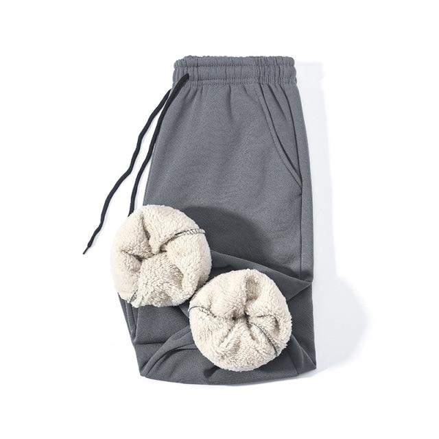 Thicken Sweatpants Winter Men 'S Plus Velvet Padded Trousers Slim Large Size Warm Pants Solid Trend Sports Jogges M -5xl