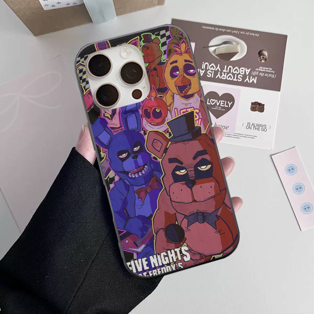 

F-Five N-Nights at F-Freddys Game For iPhone 16 15 14 13 12 11 17 Pro Max Plus Wave Corrugated Phone Case Anti Drop Cover iPhone 17pro max