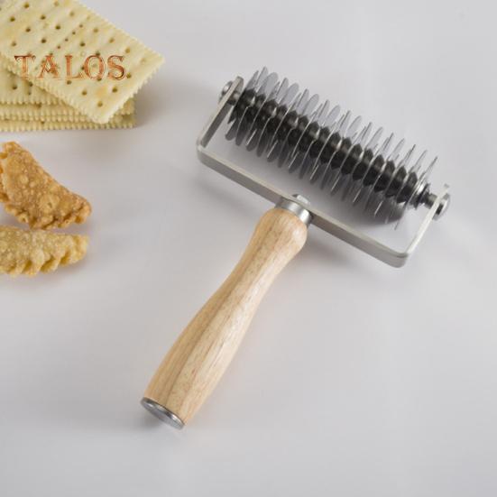 Stalowa kratka do ciasta na pizzę z drewnianym uchwytem, do robienia wzorów siatki na ciasteczka, ciasta, torty