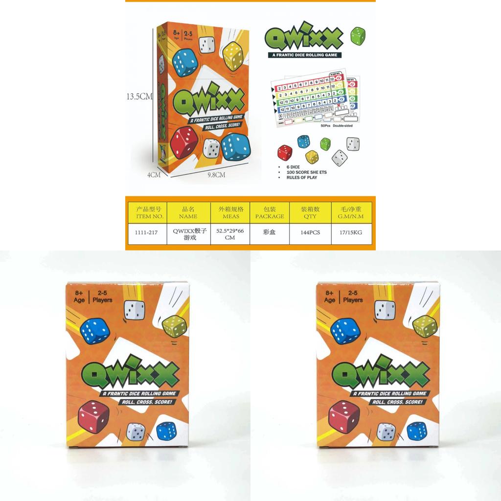 Qwixx Family Game With Cardboard Materials For Interactive Party Fun