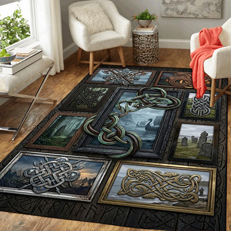 Art Collage Pattern Rug Floor Mat for Living Room or Bedroom Soft and Comfortable Carpet a Gift for Birthday and Holiday.