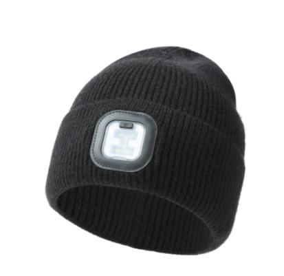 New Design Headband Listen Songs Talk Beanie Knitted Bone Conduction Headphones Wireless Music Head Light