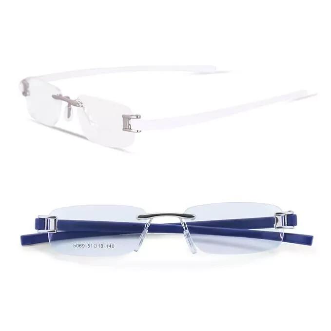 

RSINC Combo Rimless Frame eyeglasses for unisex Silver Blue-Silver White Tag A1 JL156428450554