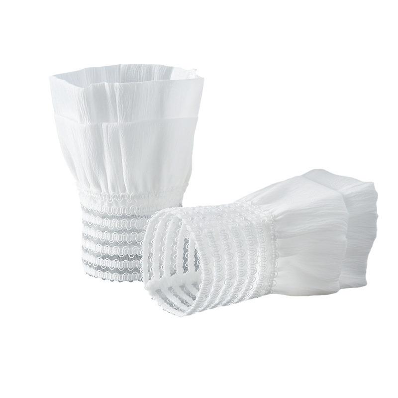 Perfect Match Solid Color Detachable Cuffs For Womens Fake Flared Sleeves Double Layer Pleated Ruched False Cuffs Clothing Accessories