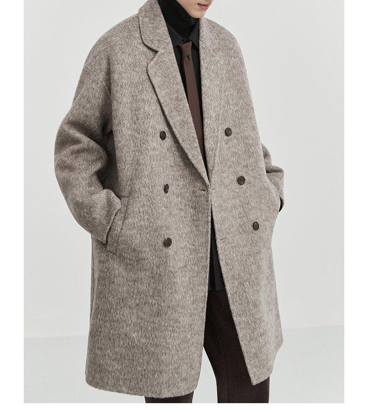 Men's Mid-Length Double-Sided Wool Coat: New Stylish Thickened Korean Winter Design