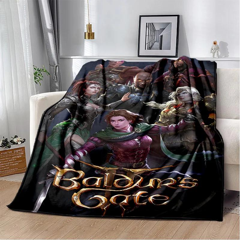 Baldur Gate3 Game Gamer Cartoon 3D Blanket,Soft Throw Blanket for Home Bedroom Bed Sofa Picnic Travel Office Cover Blanket Kids