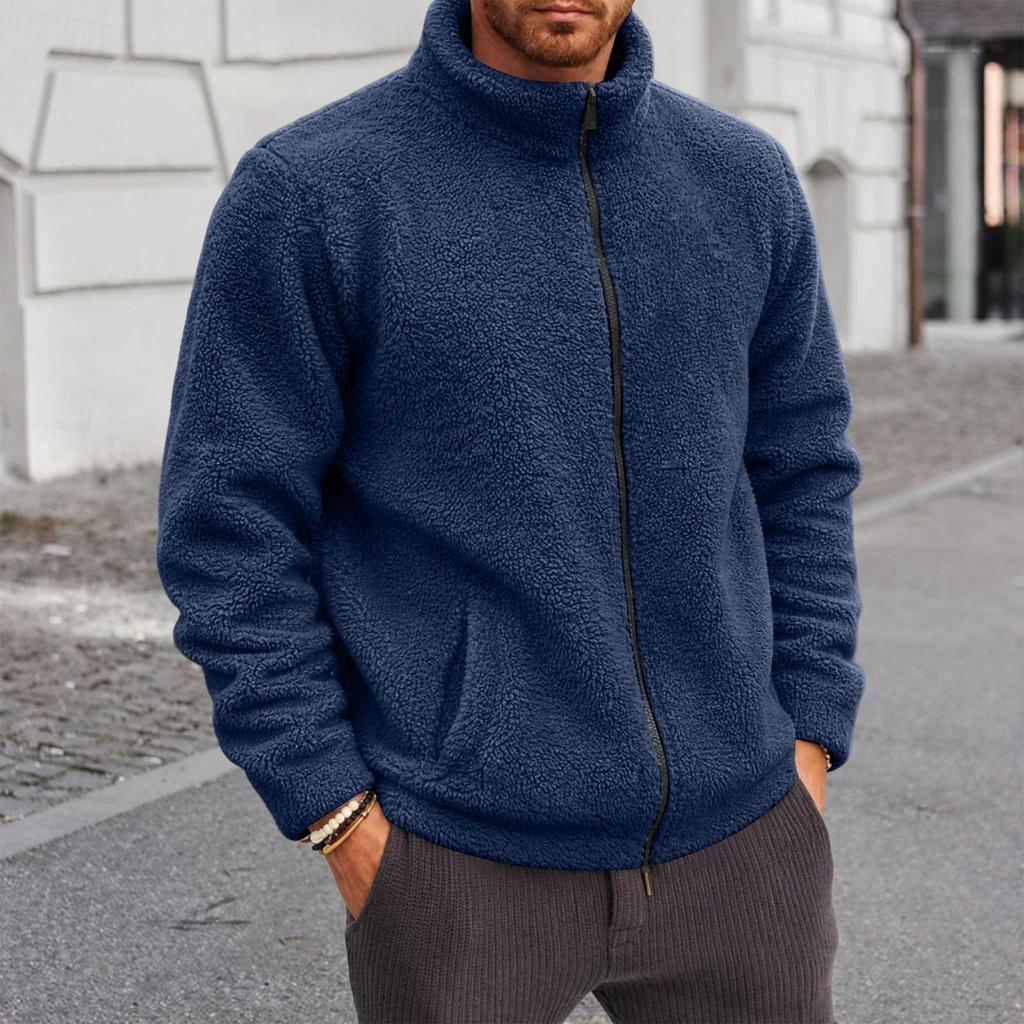 Men's Full-Zip Jacket Color Casual Long Sleeve Fall Winter Outerwear