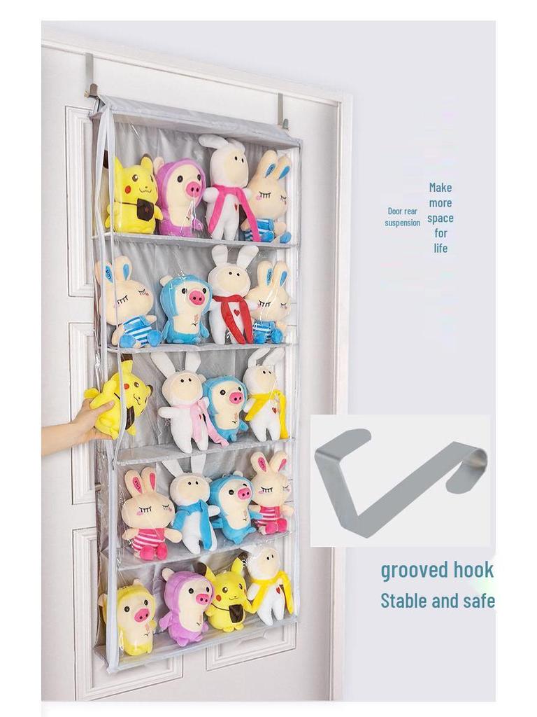 Plush Doll Hanging Storage Bag: Moisture & Dust-Proof Door & Wall Organizer
