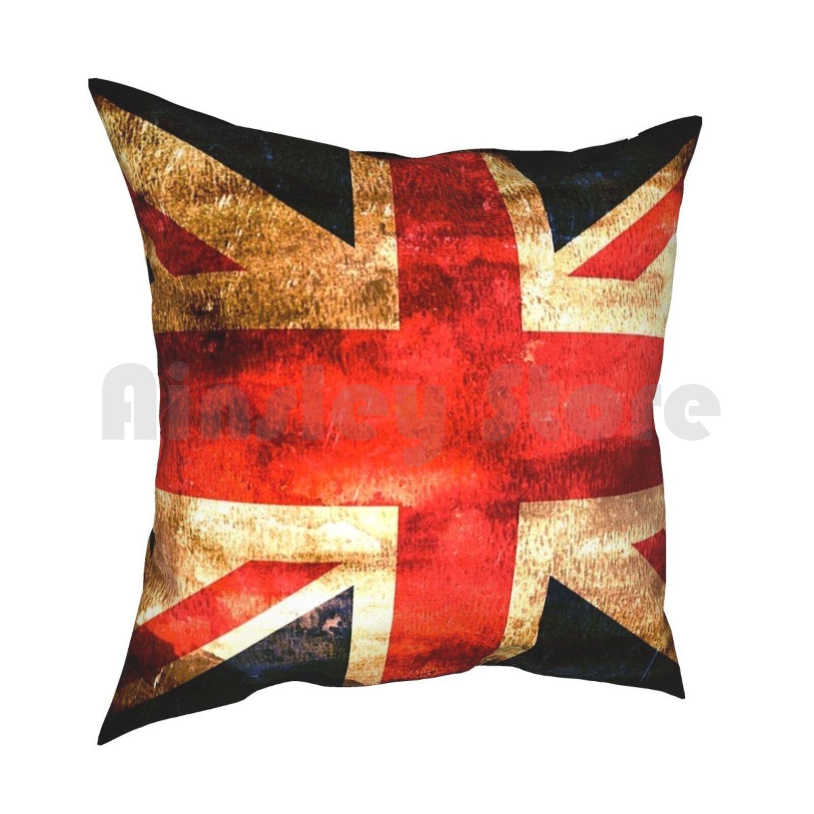 Union Jack Grunge Flag Pillow Case Printed Home Soft DIY Pillow Cover Union Pommies Country Home Little Englander Nation 30x30cm 12x12in