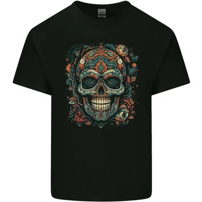 An Aztec Skull Mexico Kids T-Shirt Childrens