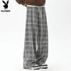 Playboy Men's Plaid Straight-Leg Drawstring Sweatpants