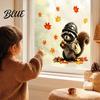Easy to Apply Raccoon Animal Fall Stickers Window Glass Decals Cute Squirrel Decal Maple Leaf Outdoor Art Clings Autumn