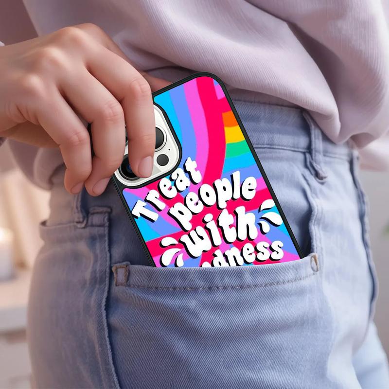 Treat People With Kindness Phone Case For iPhone 17 Air 15 16e 14 13 Pro Max Coque 12 11 Pro Max PLUS Cover