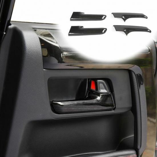 Car Inner Door Handle Cover Trim For Toyota 4Runner 17-23 Accessories Black Wood