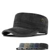 Chapeau Militaire Printemps Été pour Hommes Femmes Extérieur Rétro Coton Lavé Grande Tête Plat Sommet Pare-soleil Casquettes Plates Casquette Militaire Chapeaux de Pêche