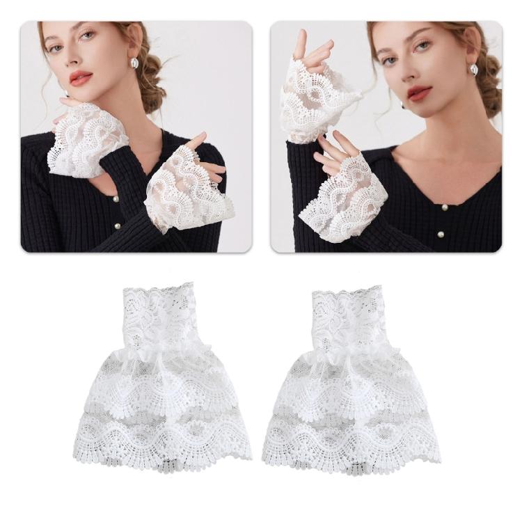 Multipurpose Detachable Sleeves Lace Cuffs Extension Elegant False Sleeves For Women Dress Blouse Shirt Arm Decoratioin