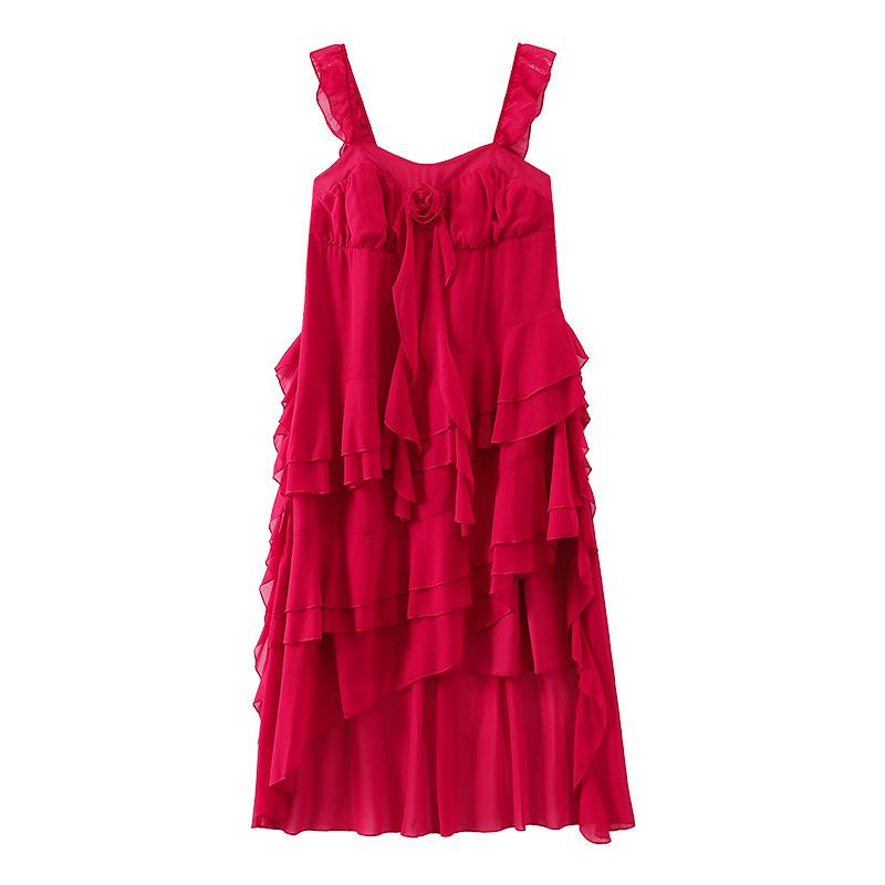 A Plus-size Women's Dress with A High-end and Elegant Look, Featuring A Short Front and Long Back Halter Dress, A New Summer Tailline Dress