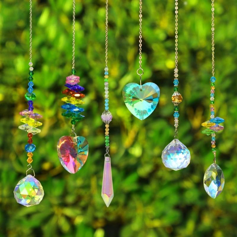 Set of 460 Creative Sun Catcher Crafting Set Rainbow Pendant Beading Supplies Jewelry Ornament Window Garden Decoration