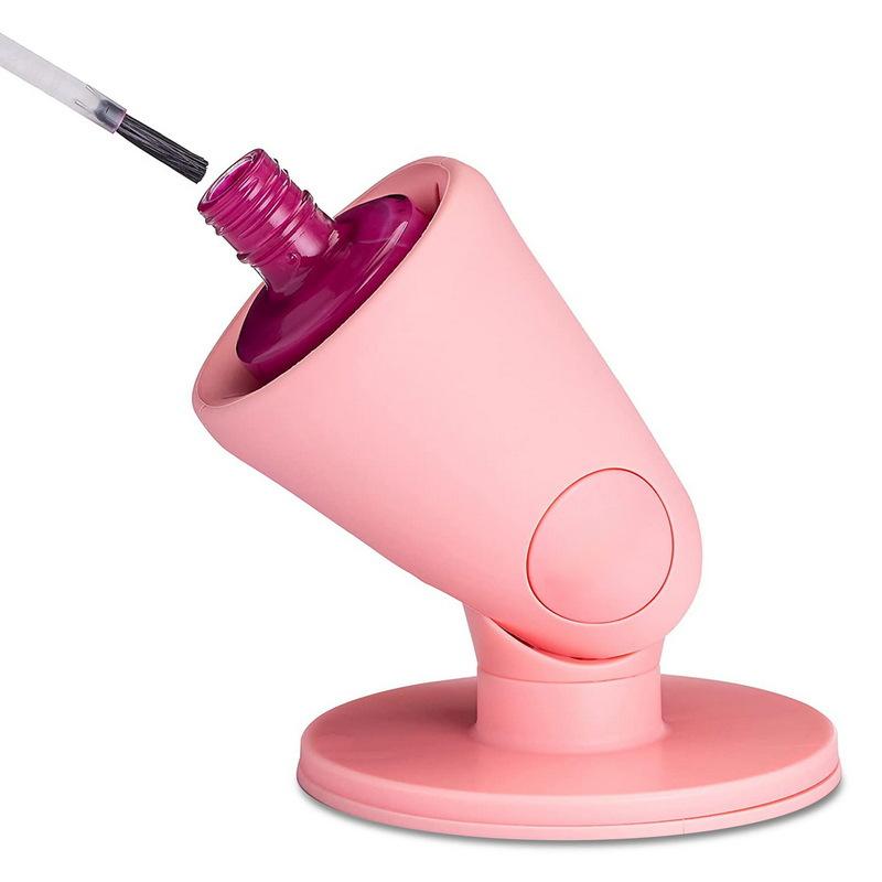 

1Pc Nail Polish Holder, Spill Resistant Design - Bendable, Portable and Foldable Holder розовый