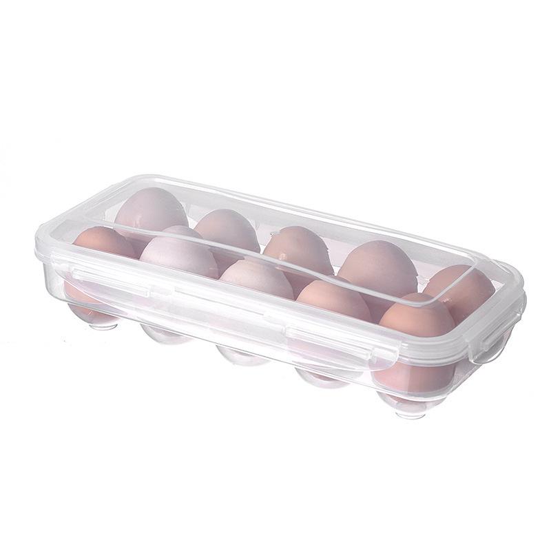 Anti-Fall Egg Storage Box with Lid - Vertical Plastic Egg Tray for Refrigerator