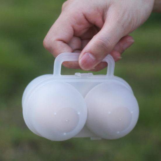Yousheng Portable Egg Box, with 2 Compartments Design, Food-Grade PP Egg Holder, Leakproof Egg Holder with Handle for Camping Picnic