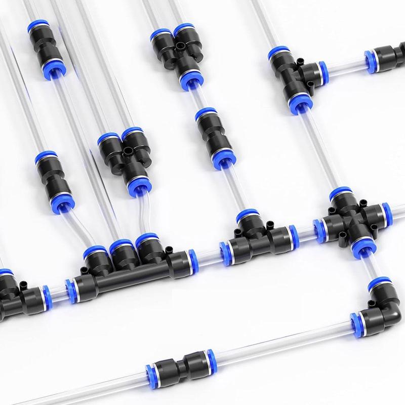 40Pcs/60pcs 1Box 1/4" OD PU/PY/PE/PL Kit Pneumatic Air Fittings Hose Connector Quick Release Connector
