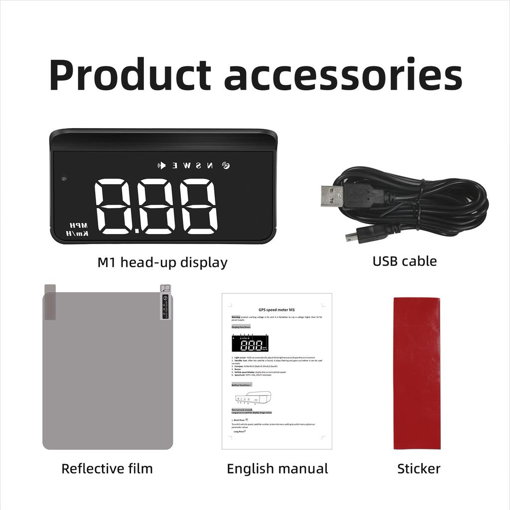 Universal GPS Head-up Display Digital Speedometer for All Cars Auto Electronic Dashboard with Over Speeding Alarm Plug and Play