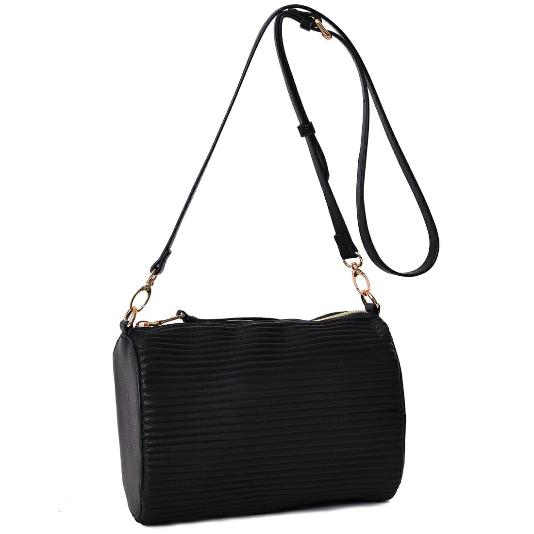 

726 Shoulder Bag Zipper Opening Pleated Pink [Perenne] Women s рожевий