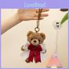 Couple Cute Teddy Bear Keychain Adorable Plush Bear With Bow Tie Decoration