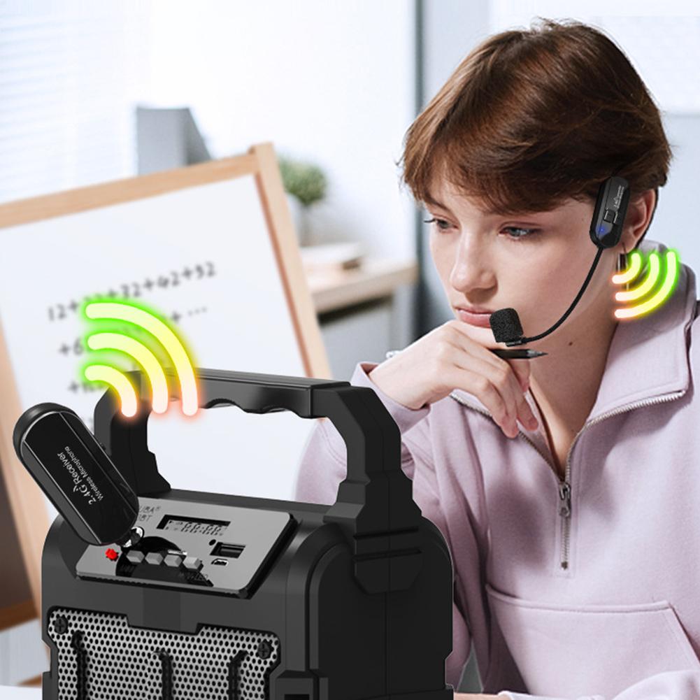 2.4G Wireless Headset & Handheld 2 In 1 Mic Headset Mic Wireless Microphone System for Voice Amplifier Stage Speakers Teach