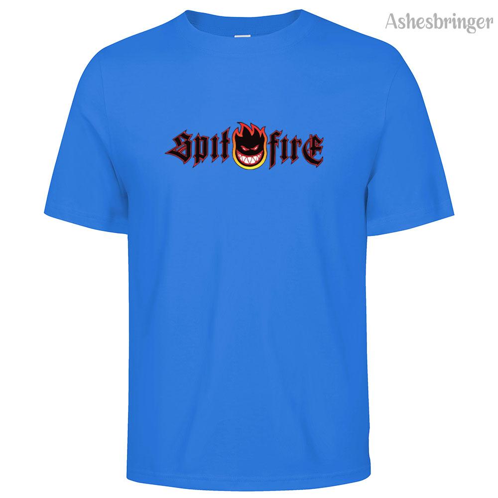 Men's Cotton Spitfire Man T-shirt Round Neck Casual Street Style Fashion Breathable Tops for Men and Women