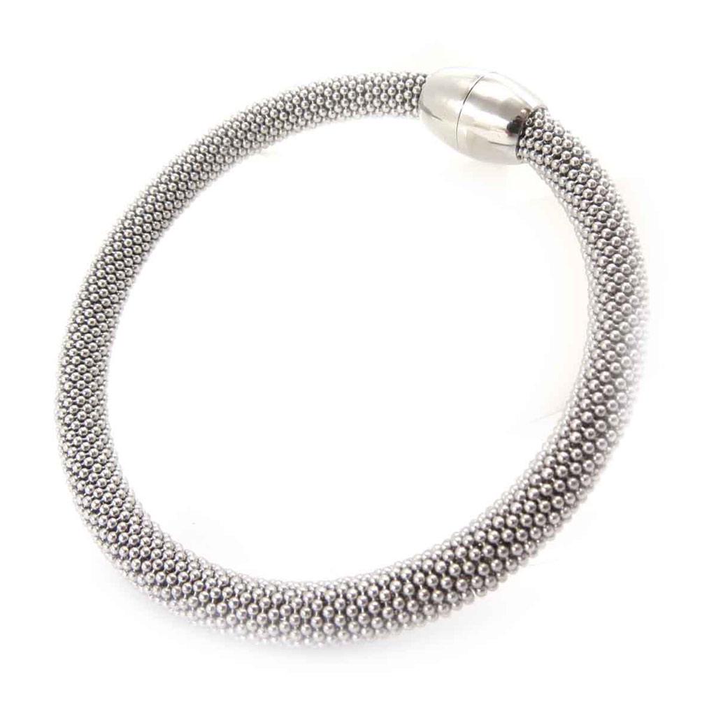 Les Trésors De Lily [J7213] - Silver 'Choreography' Steel Bracelet - 6 Mm