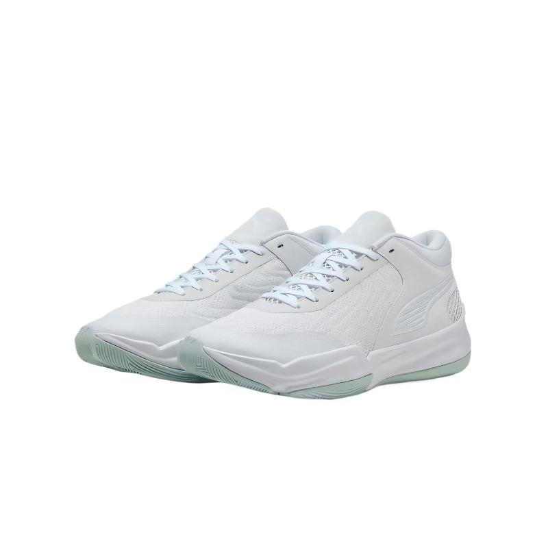 PUMA Court Pro 2 Unisex Classic Comfort Breathable Fabric Synthetic Leather Mid Top Basketball Shoes White 312180-04