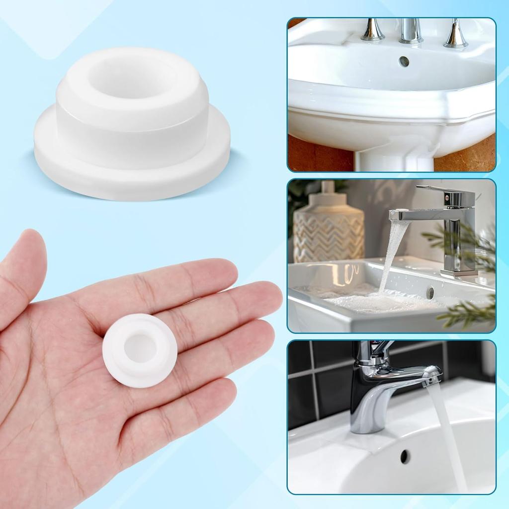 3pcs Rubber Sink Overflow Cover, Silicone Overflow Drain Cover Cap for Bathtub Reusable Bath Tub Round Sink Ring Hole Insert Basin Trim Plug Topper