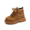 Herbst Jungen Britischer Stil Lederstiefel Mädchen Gelbe Stiefel Baby Seitentaschen Design Stiefeletten Für Herbst