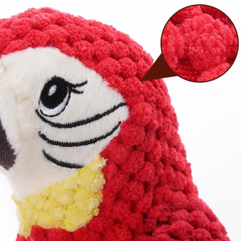 Dog Toy Chew Artificial Plush Parrot Sounding Bite-resistant Puppy Toy Teeth Cleaning Training Interactive Dog Toy Supplies