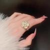 Women's Open Pearl Camellia Flower Ring - Versatile, Light Luxury Niche Design