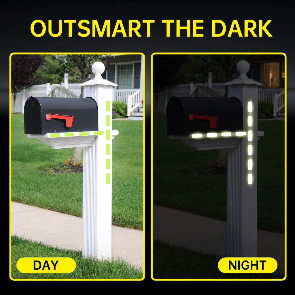 10 ultra bright reflective safety stickers, fluorescent yellow green, suitable for cars, trucks, bicycles, and motorcycles