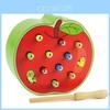 Wooden Strawberry And Apple Catch Insects Toy With Handeye Coordination For Parentchild Learning