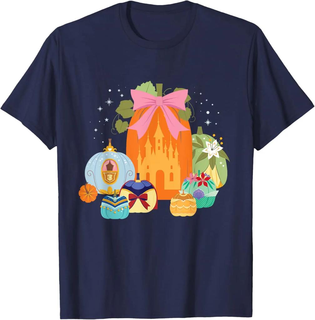 New Princess Pumpkins Fall Princesses and Pumpkin Castle Fashion Casual T-Shirt S-4XL Four Seasons Unisex