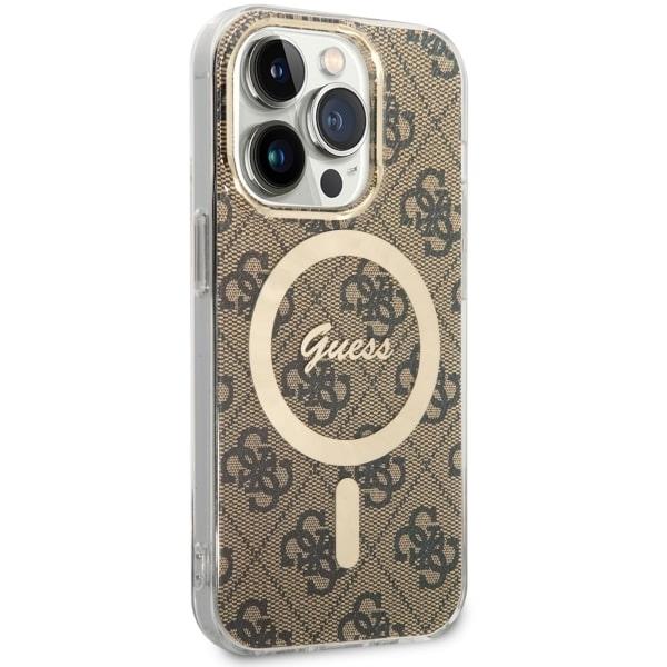 Etui do iPhone 14 Pro Guess MagSafe Brązowe