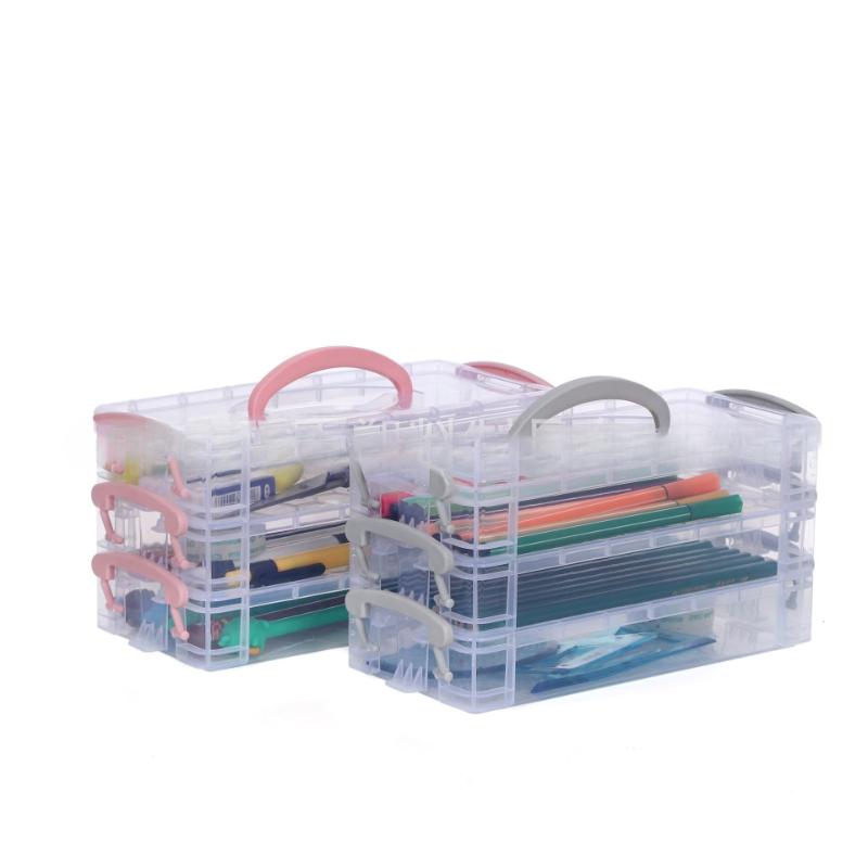 3/6 Floors Office Supplies Storage Organizer Box, Brush Painting Pencils Storage Box Watercolor Pen Container Drawing Tools
