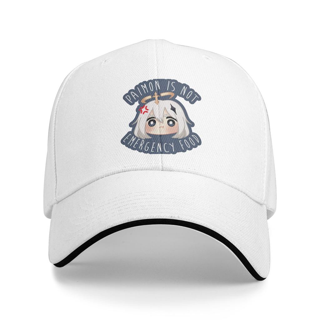 Paimon Genshin Impact Emergency Impact Baseball Caps Genshin Impact Anime Game Sandwich Hats Unisex Polyester Dad Hat Sport