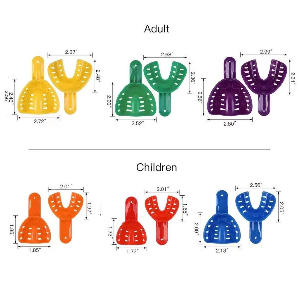 Adult & Children's Colored Disposable Plastic Impression Trays for Foreign Trade