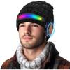 Bluetooth Beanie with Light, USB Rechargeable LED Knitted Hat, Winter for Family, Men, Dad and Father