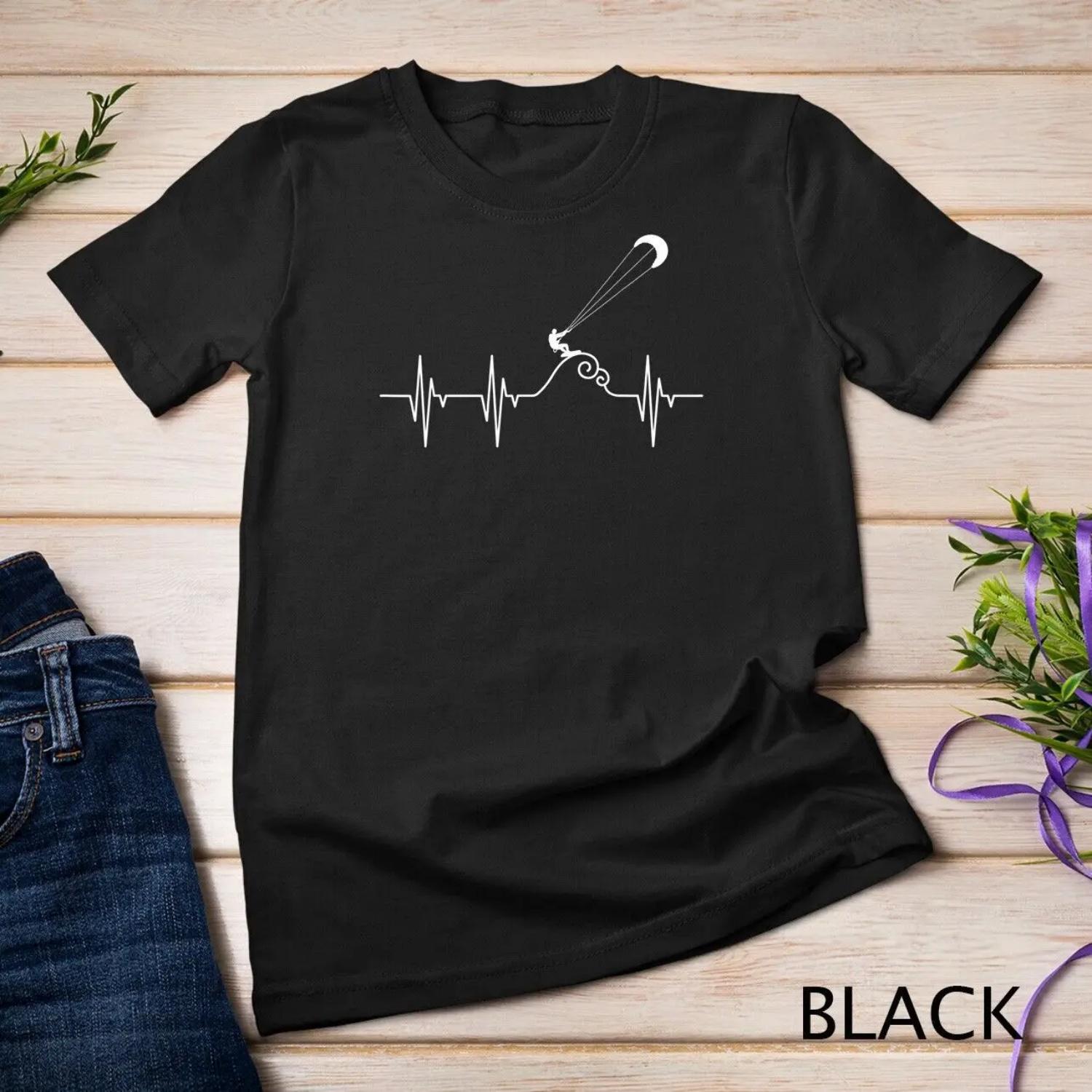 

Kitesurfer Heartbeat Kiteboard Kite Surfing Kiteboarding T shirt XXXXXL чорний
