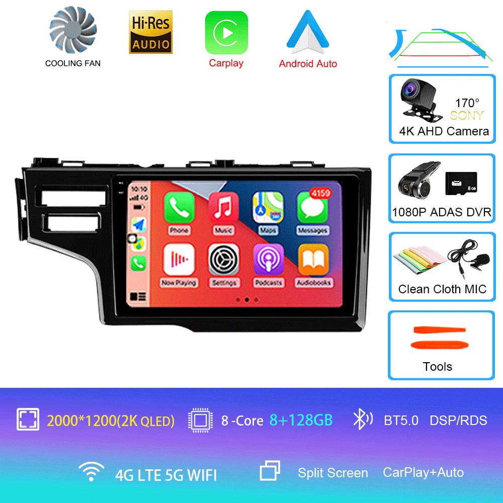Car Radio Android 14 Carplay Auto Multimedia Player For Honda Fit Jazz 2014 2015 2016 2017 Autoradio GPS Stereo 2din Head Unit